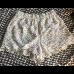 Free People ivory lace shorts